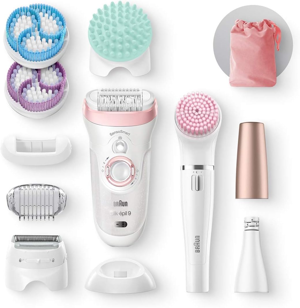 Braun® Silk·épil 9 Epilator Beauty Set with FaceSpa, Pink SES 9-985 BS เครื่องโกนขนไฟฟ้า สปาผิว