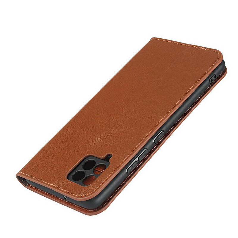 Case Samsung Galaxy A42 5G #เคสฝาพับแบบกระเป๋าสตางค์คุณภาพดี Crazy Horse Genuine Leather Cover