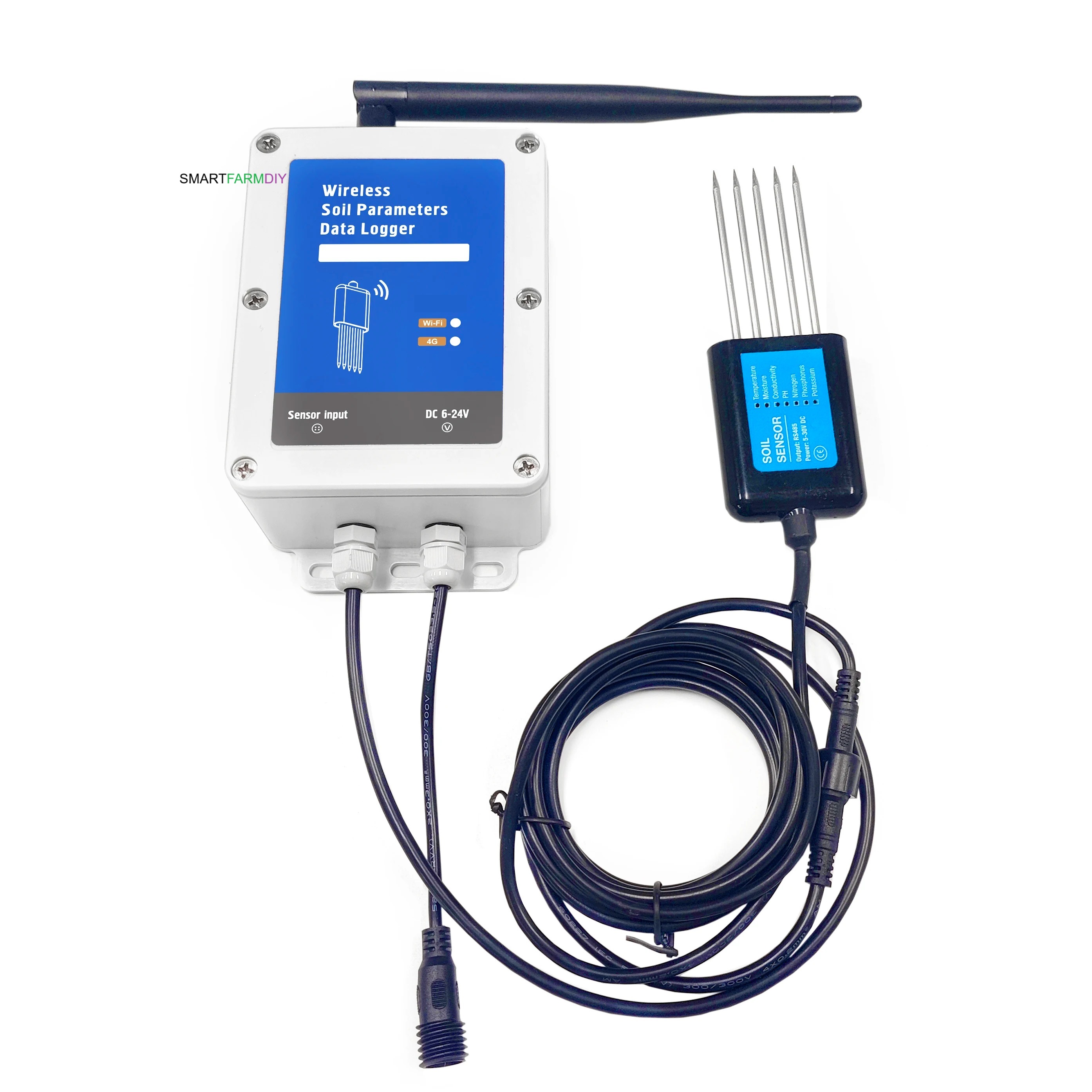 7 in 1 NPK soil wireless sensor 4G เซ็นเซอร์วัดค่าในดินแบบ 7 ใน 1 ชุด (ต้องซื้อใส่ซิมการ์ด)