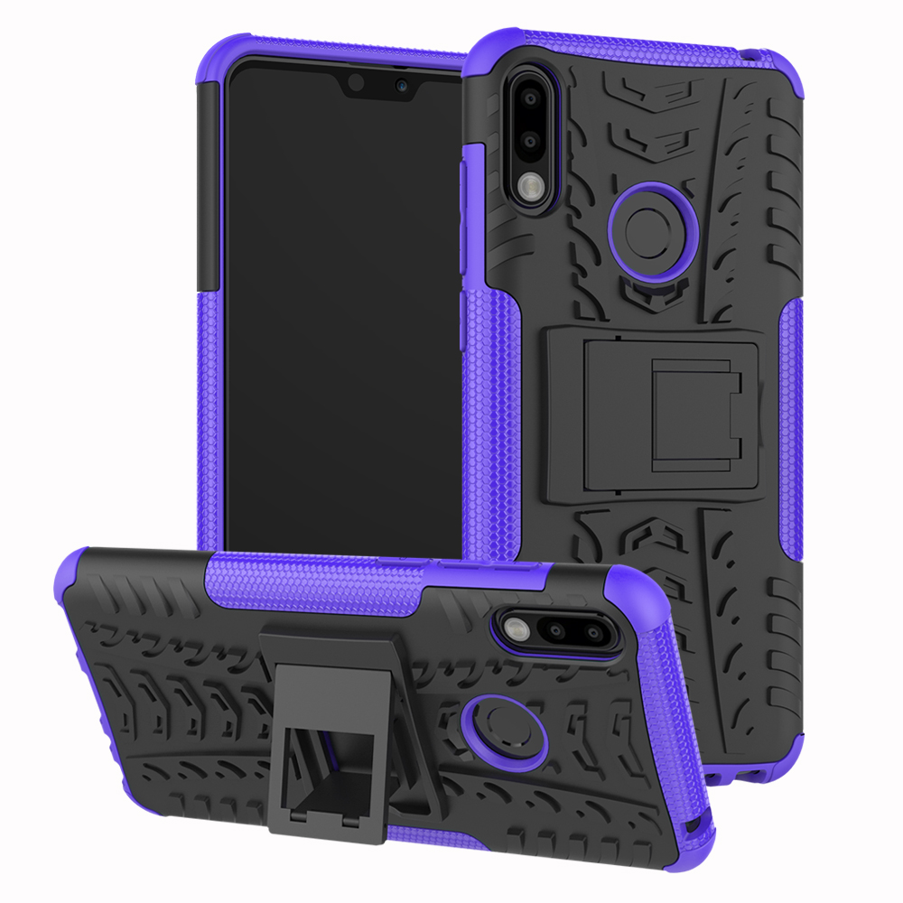 Case Asus Zenfone Max Pro (M2) ZB631KL #เคสฝาหลังกันลื่น Cool Tyre Pattern Kickstand (PC + TPU)