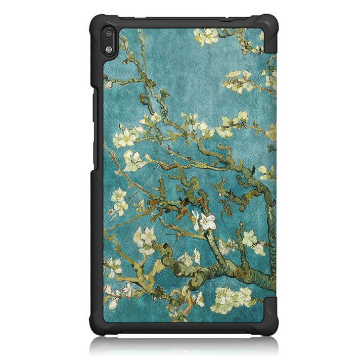 Case Lenovo Tab 4 8 Plus #เคสฝาพับหนัง PU ปกแบบสามพับพิมพ์ลายสวยงามทันสมัย