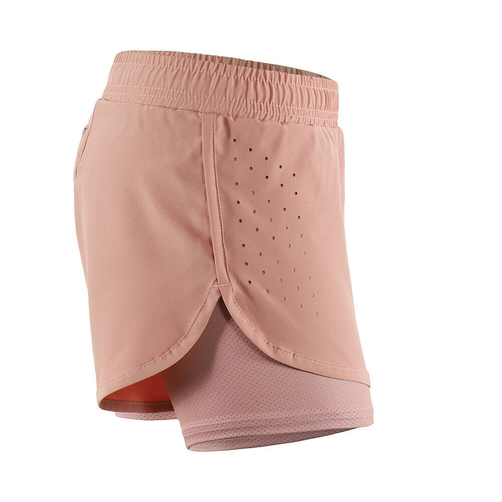 กางเกงวิ่ง ขาสั้นผู้หญิง 2-in-1 มีซับใน มีซิปกระเป๋าหลัง ARSUXEO (G7)