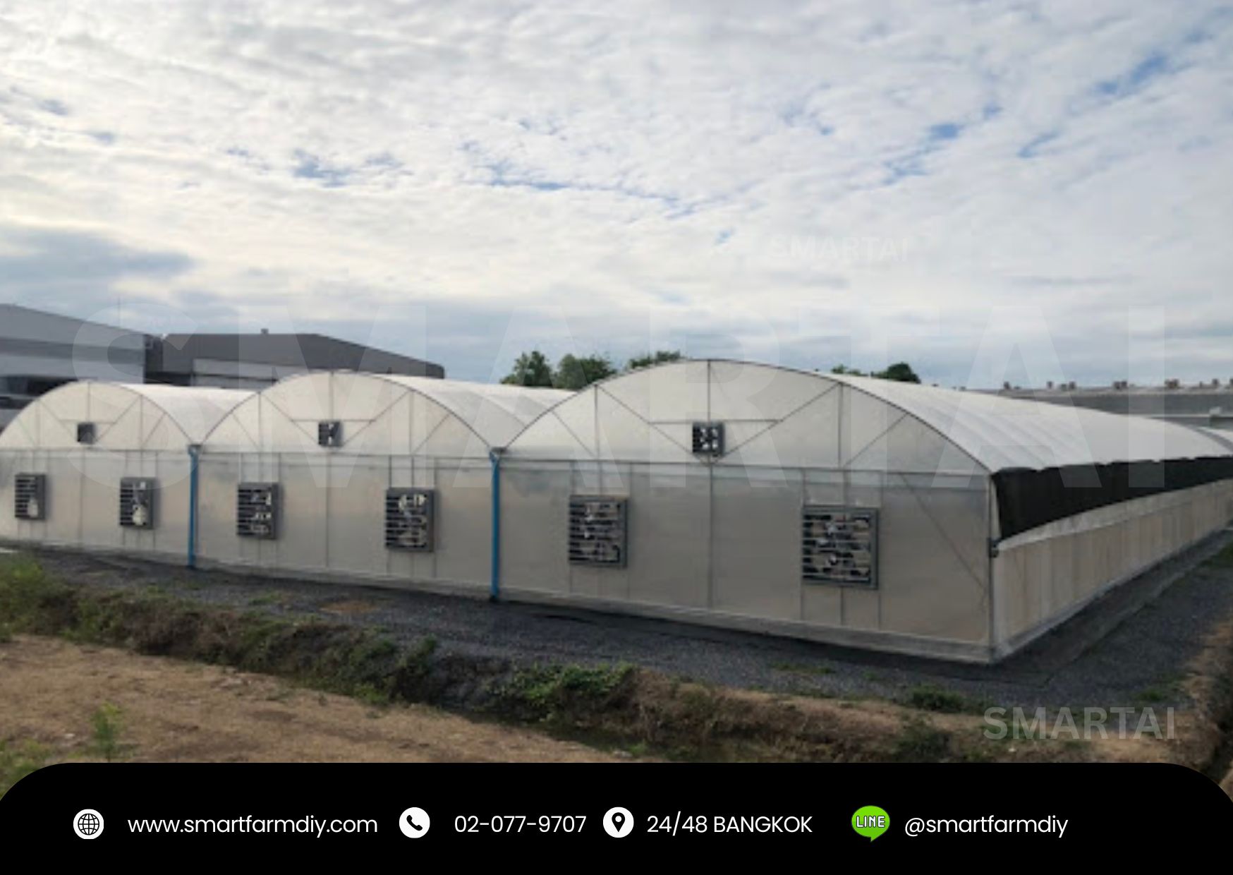 โรงเรือนเพาะปลูกพืชจั่ว1ชั้น พร้อมระบบอีแวป ขนาดใหญ่