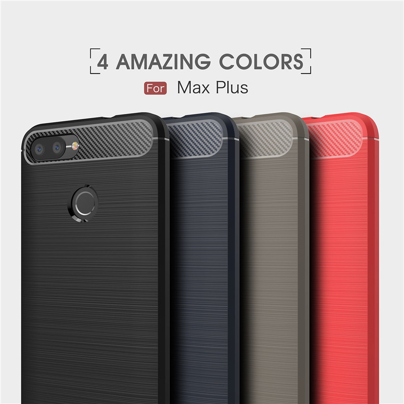 Case Asus ZenFone Max Plus (M1) ZB570TL #เคสฝาหลัง TPU นิ่มคาร์บอนไฟเบอร์ผิวแบบขัดแปรง