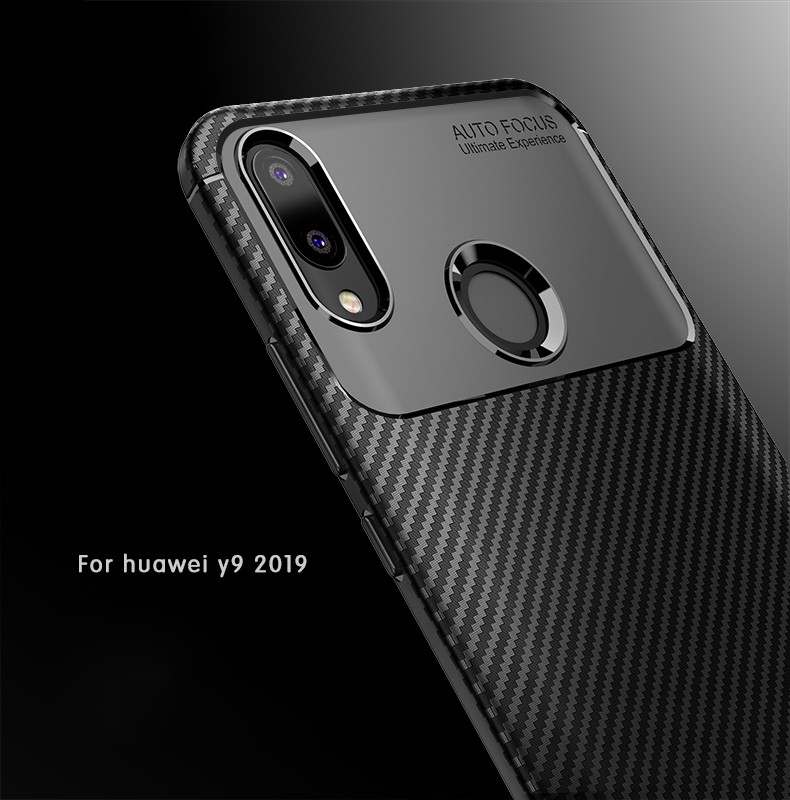 Case Huawei Y9 (2019) #เคสฝาหลังนิ่ม Carbon Fiber Anti-drop TPU Protection