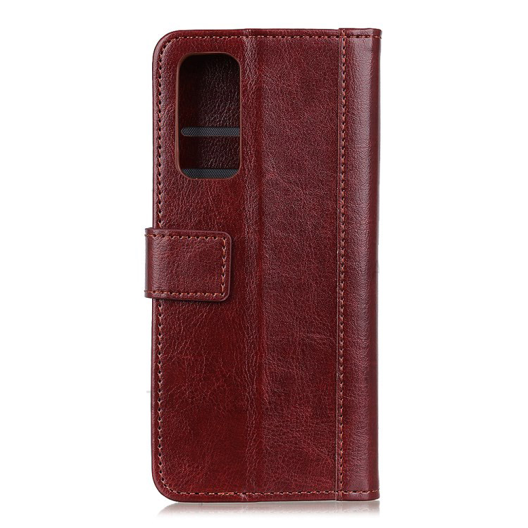 เคส Xiaomi Mi 10T Pro#เคสฝาพับหนัง PU ผิวหนังม้า Rivet Decor Crazy Horse Texture