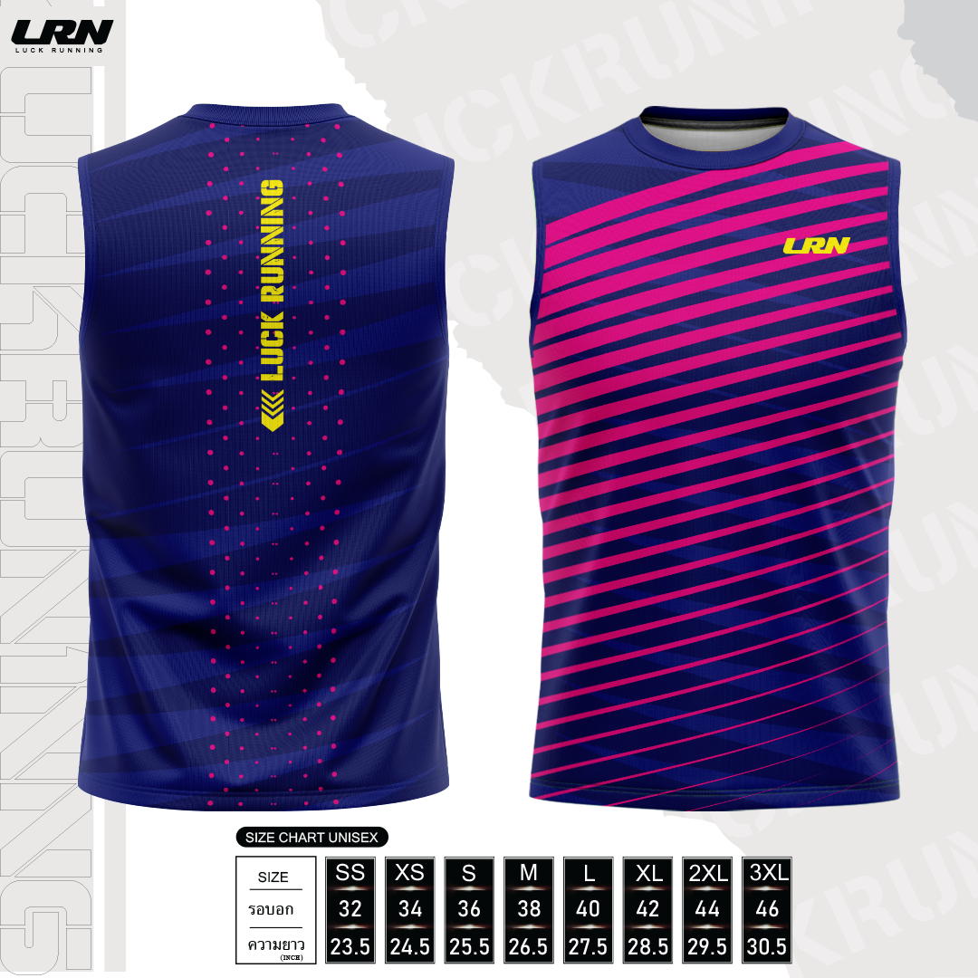 เสื้อวิ่งพิมพ์ลาย LRN Collection 02 เนื้อผ้า Micro Mesh สำหรับวิ่งมาราธอน (MM05)