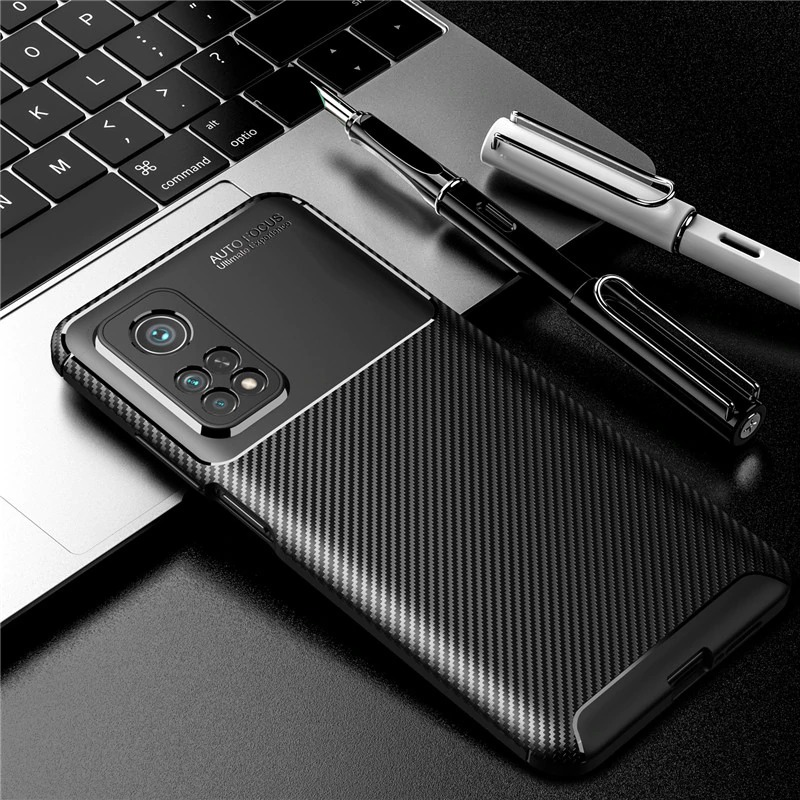 Case Xiaomi Mi 10T #เคสฝาหลังนิ่ม Carbon Fiber Anti-drop TPU Protection
