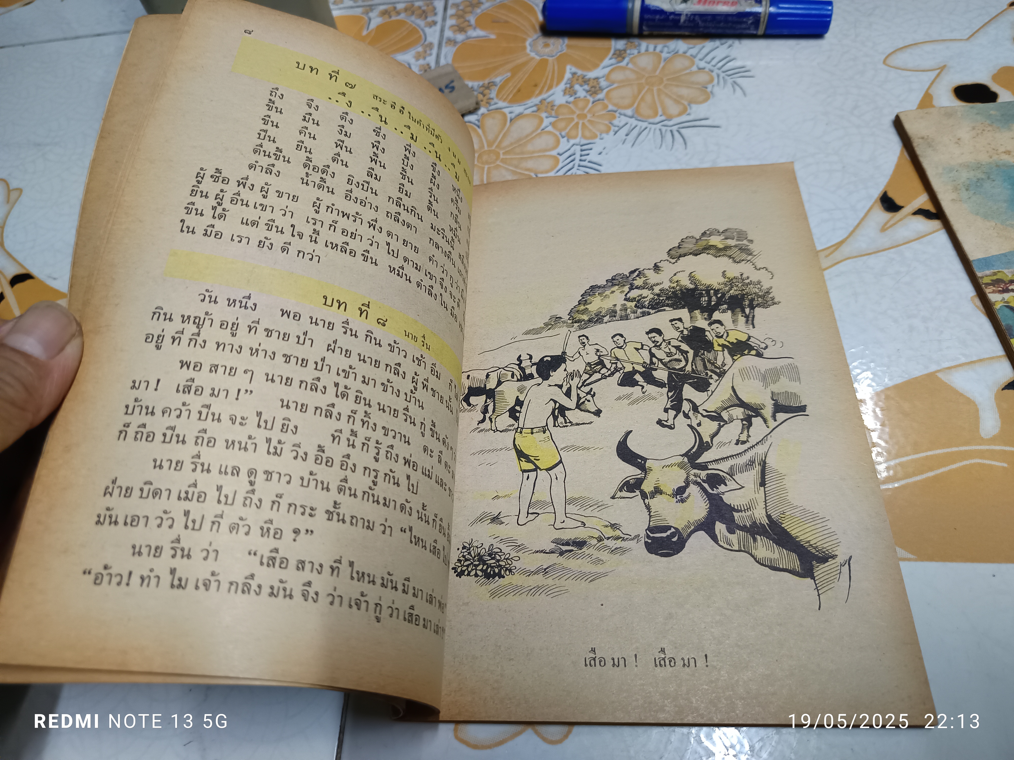 (ขายรวม 5 เล่ม) ดรุณศึกษา แบบเรียนภาษาไทย ระดับชั้นประถมศึกษา แต่งโดย ฟ. ฮีแลร์ โรงพิมพ์ไทยวัฒนาพานิช จัดพิมพ์ หนังสือดรุณศึกษา ชุดหนึ่งมี 5 เล่ม