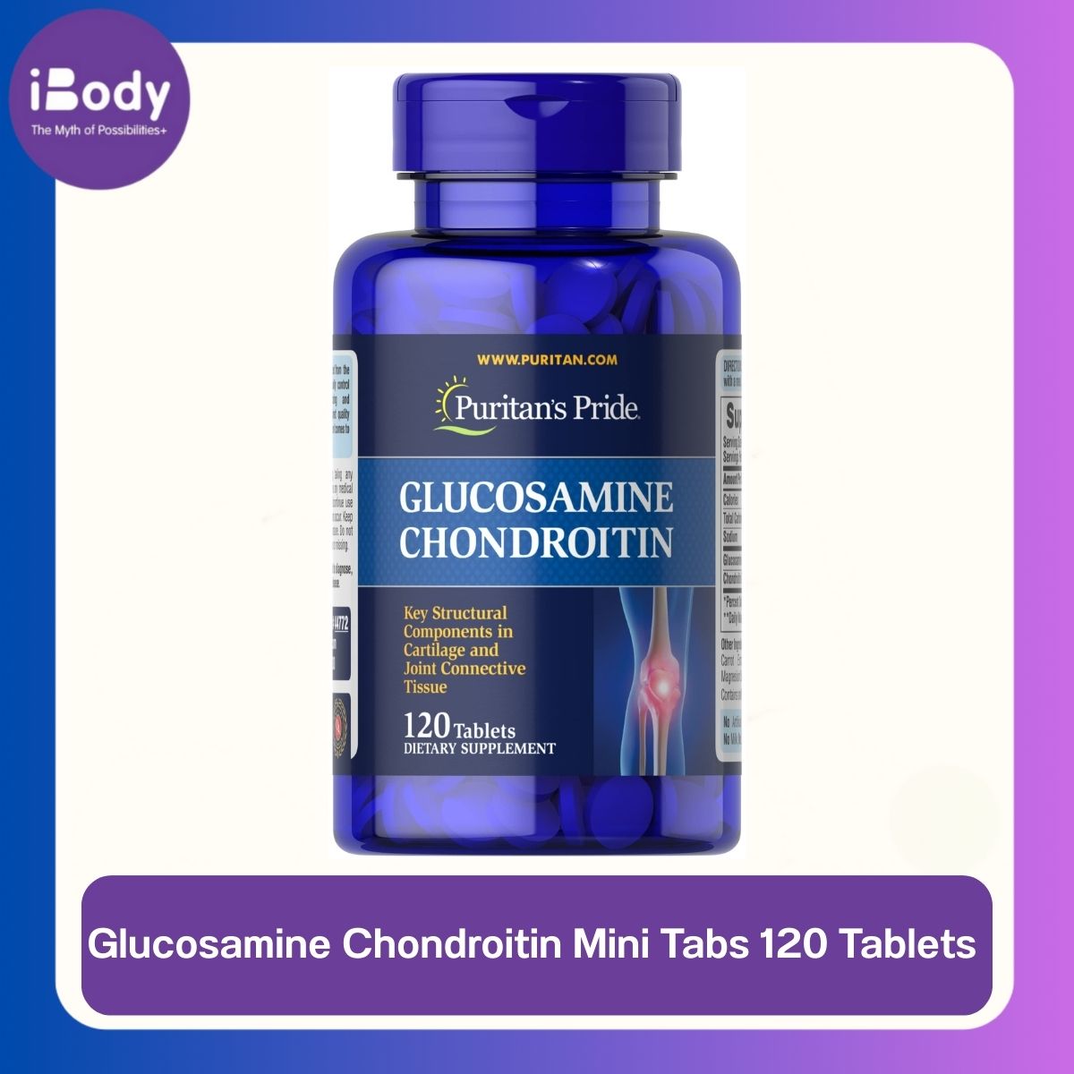 Puritan's Pride® Glucosamine Chondroitin Mini Tabs 120 Tablets กลูโคซามีนและคอนดรอยติน บำรุงกระดูกและข้อ