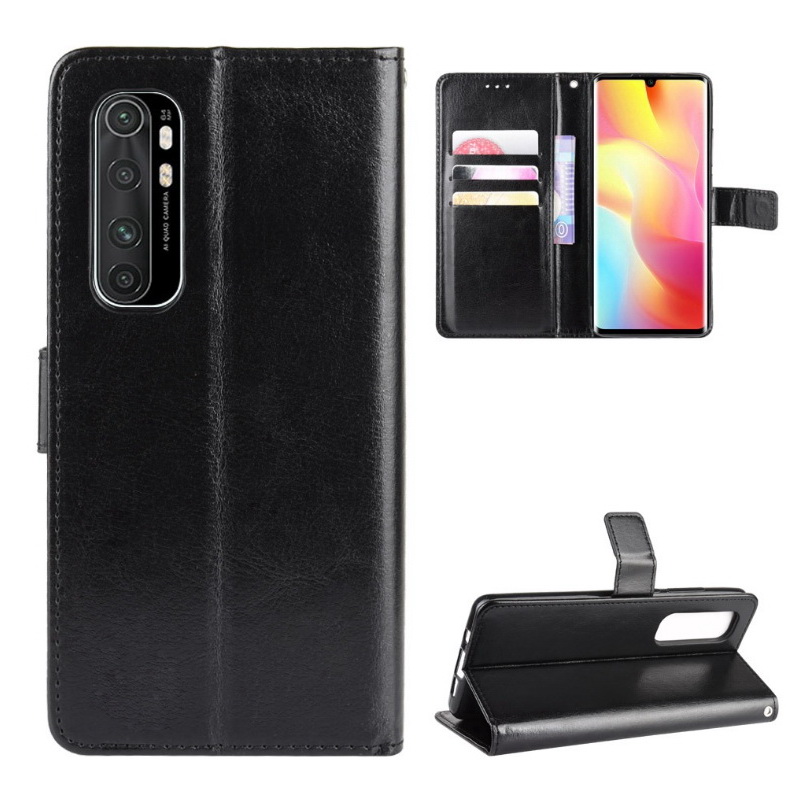 Case Xiaomi Mi Note 10 Lite #เคสฝาพับหนัง PU ผิวหนังม้า Crazy Horse Texture Leather Wallet