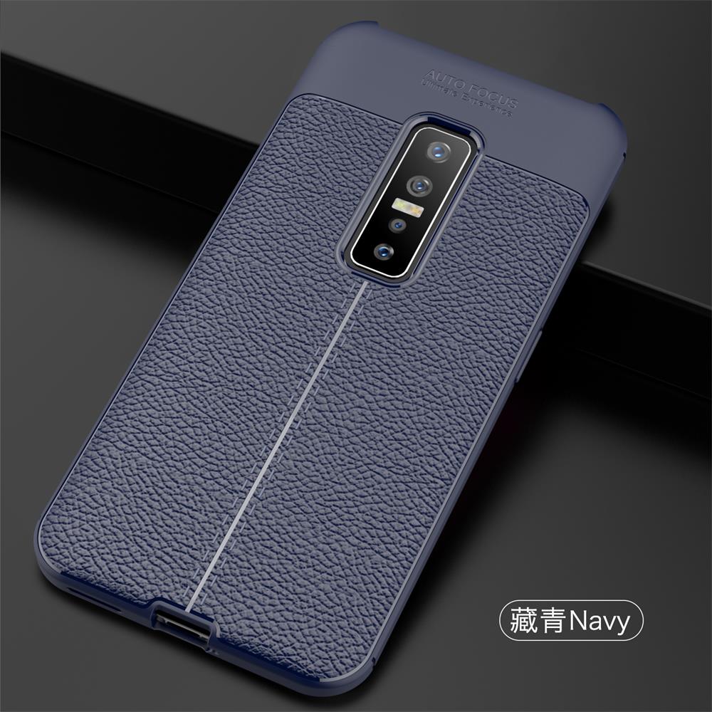 เคส Vivo V17 Pro #เคสฝาหลัง TPU ผิวลิ้นจี่ช่วยป้องกันลายนิ้วมือและกันลื่นได้ดี