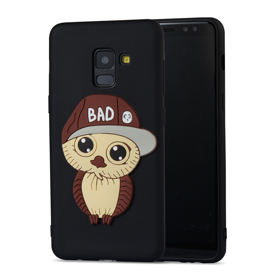Case Samsung Galaxy A8+ (2018) #เคสฝาหลังนิ่มลายนกฮูกใส่หมวก 3D น่ารัก Cute 3D Owl with Cap Pattern Gel