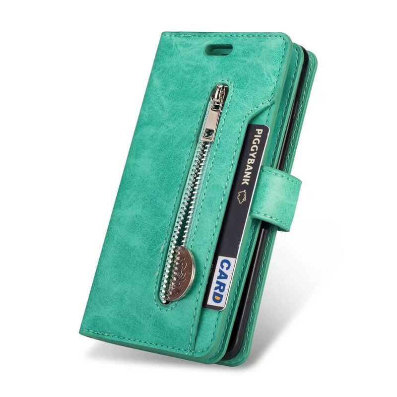 Case Huawei P40 Pro #เคสฝาพับแบบกระเป๋าสตางค์ช่องใส่บัตรหลายช่อง Multi-slot Wallet Zippered Leather พร้อมสายคล้อง