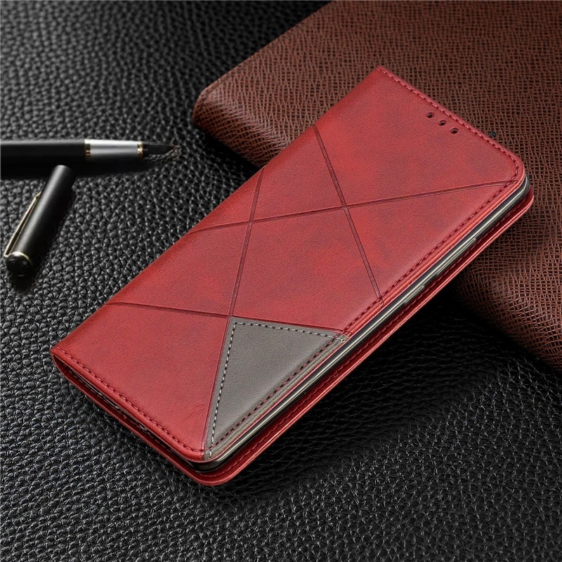 เคส Samsung Galaxy S21+ #เคสฝาพับหนัง PU มีช่องเสียบ ID บัตรอื่นๆในตัว Geometric Pattern Leather Card Holder Protective (สินค้าตัวอย่างสินค้าจริงตรงตามรุ่น)
