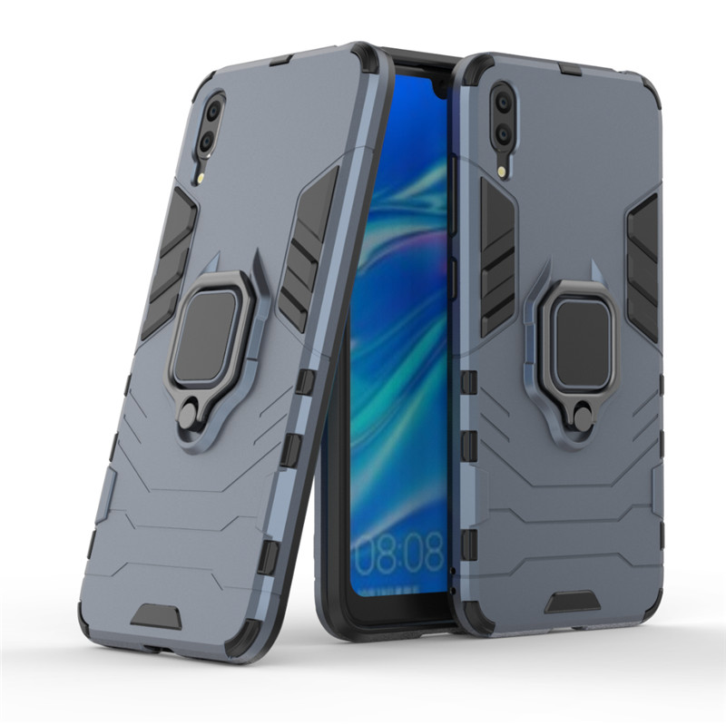 Case Y7 Pro (2019) #เคสฝาหลังพลาสติกแข็ง +TPU Hybrid Case มีแหวนสวมนิ้วโลหะ