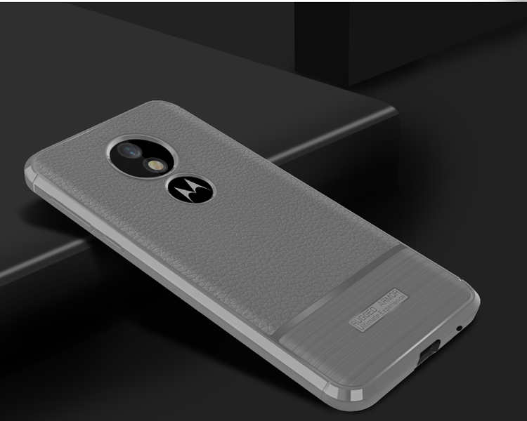 Case Moto E5 Plus #เคสฝาหลัง TPU นิ่มผิวลิ้นจี่กันลื่นสีสันสวยงาม