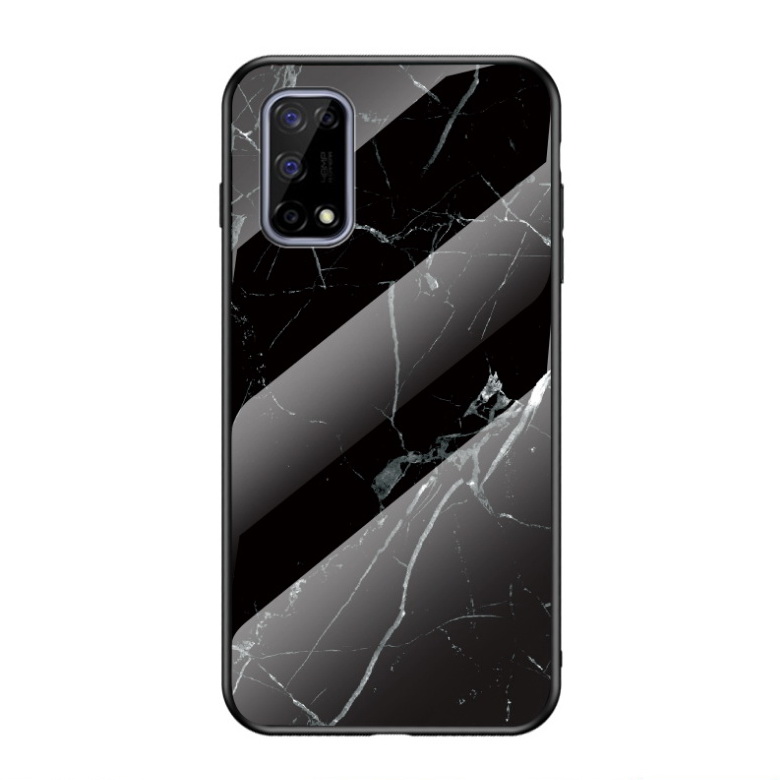 เคส Realme 7 5G #เคสฝาหลัง Gradient Color ลายหินอ่อน Glass + PC + TPU Hybrid Case