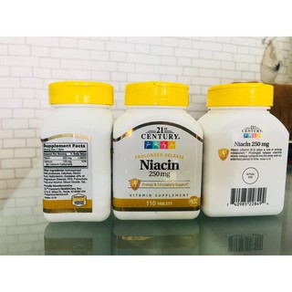 21st Century® Niacin 100mg Plus Calcium,250mg Plus Calcium 125mg, 500 mg แบบ Prolonged Release, วิตามินบี ไนอะซิน