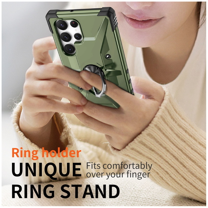เคส Samsung Galaxy S23+ 5G#เคสฝาหลัง Hybrid TPU+PC มีแหวนสวมนิ้ว (สินค้าตัวอย่างสินค้าจริงตรงตามรุ่น)