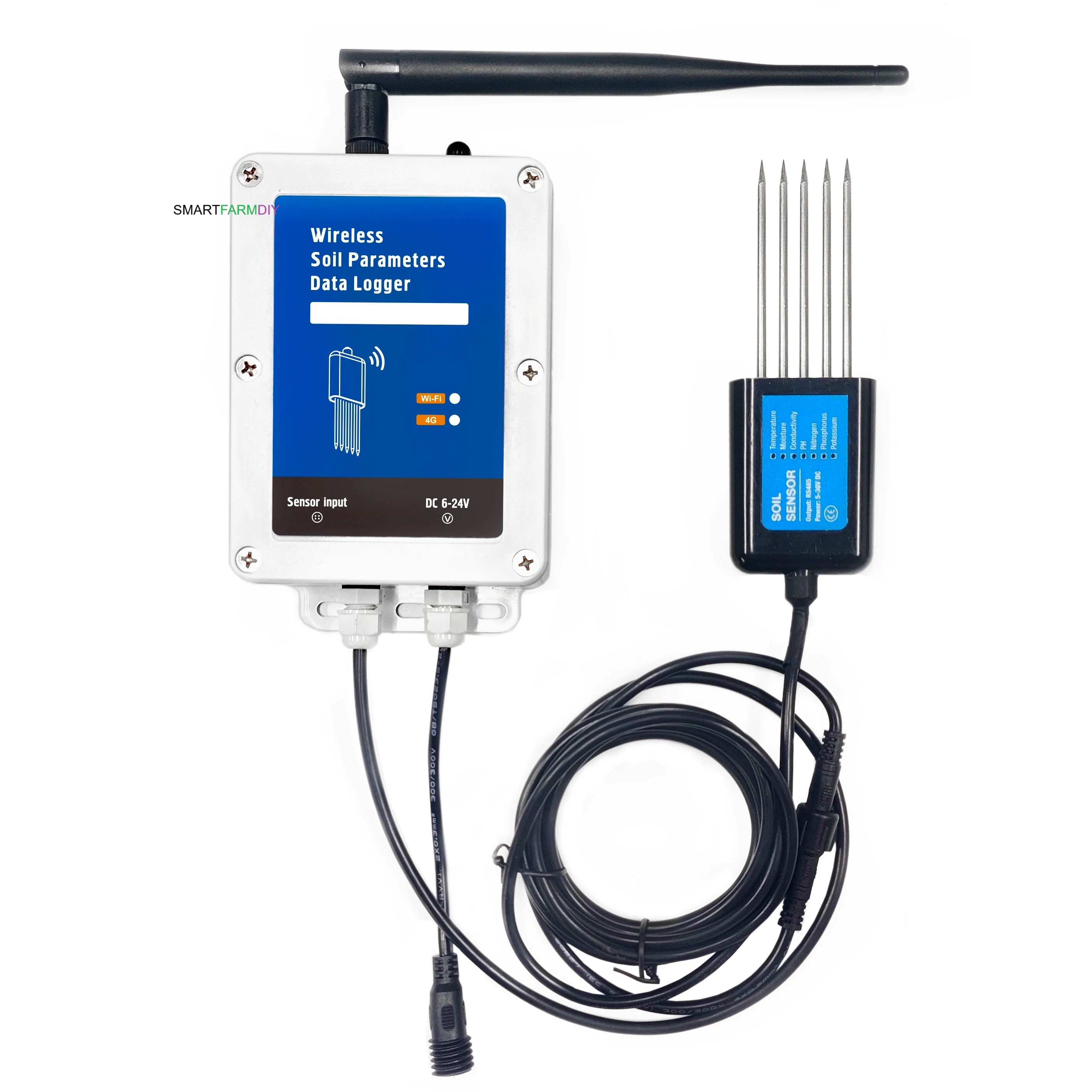 7 in 1 NPK soil wireless sensor 4G เซ็นเซอร์วัดค่าในดินแบบ 7 ใน 1 ชุด (ต้องซื้อใส่ซิมการ์ด)