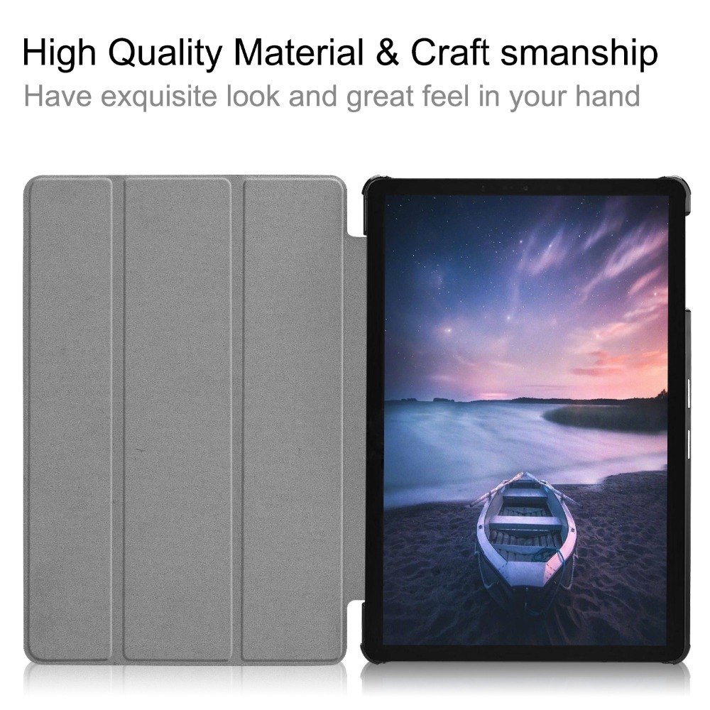 Case Samsung Galaxy Tab S4 10.5 T830 T835 T837 #เคสฝาพับแบบ 3 พับ Tri-fold PU Leather Auto-wake / Sleep Stand Smart Tablet สีดำ (พร้อมส่ง)