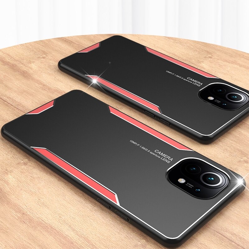 เคส Xiaomi Mi 11 #เคสฝาหลังไฮบริด Metal +TPU Shockproof metal back plate Phone Back Cover