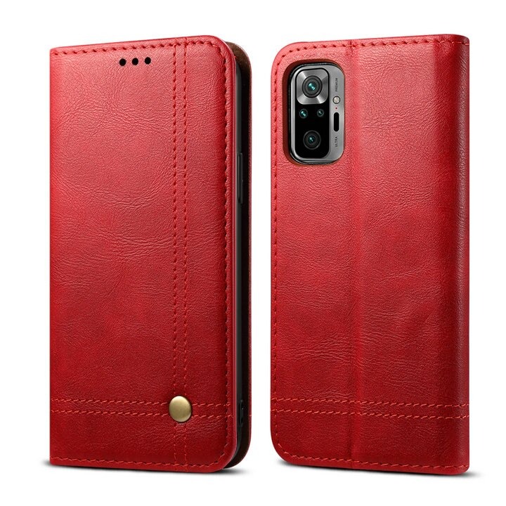 Case Redmi Note 10 Pro #เคสฝาพับหนัง PU Crazy Horse Texture Retro Leather Auto-absorbed Wallet คุณภาพดี