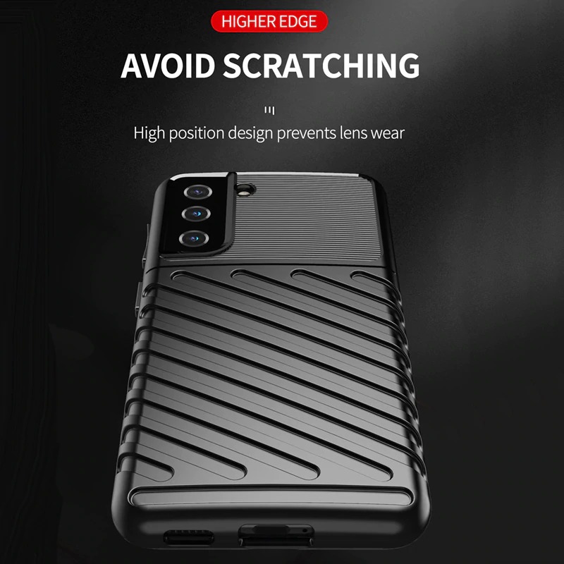 Case Samsung Galaxy S21 FE 5G #เคสฝาหลัง TPU อ่อน Thunder Series Twill Texture Soft TPU