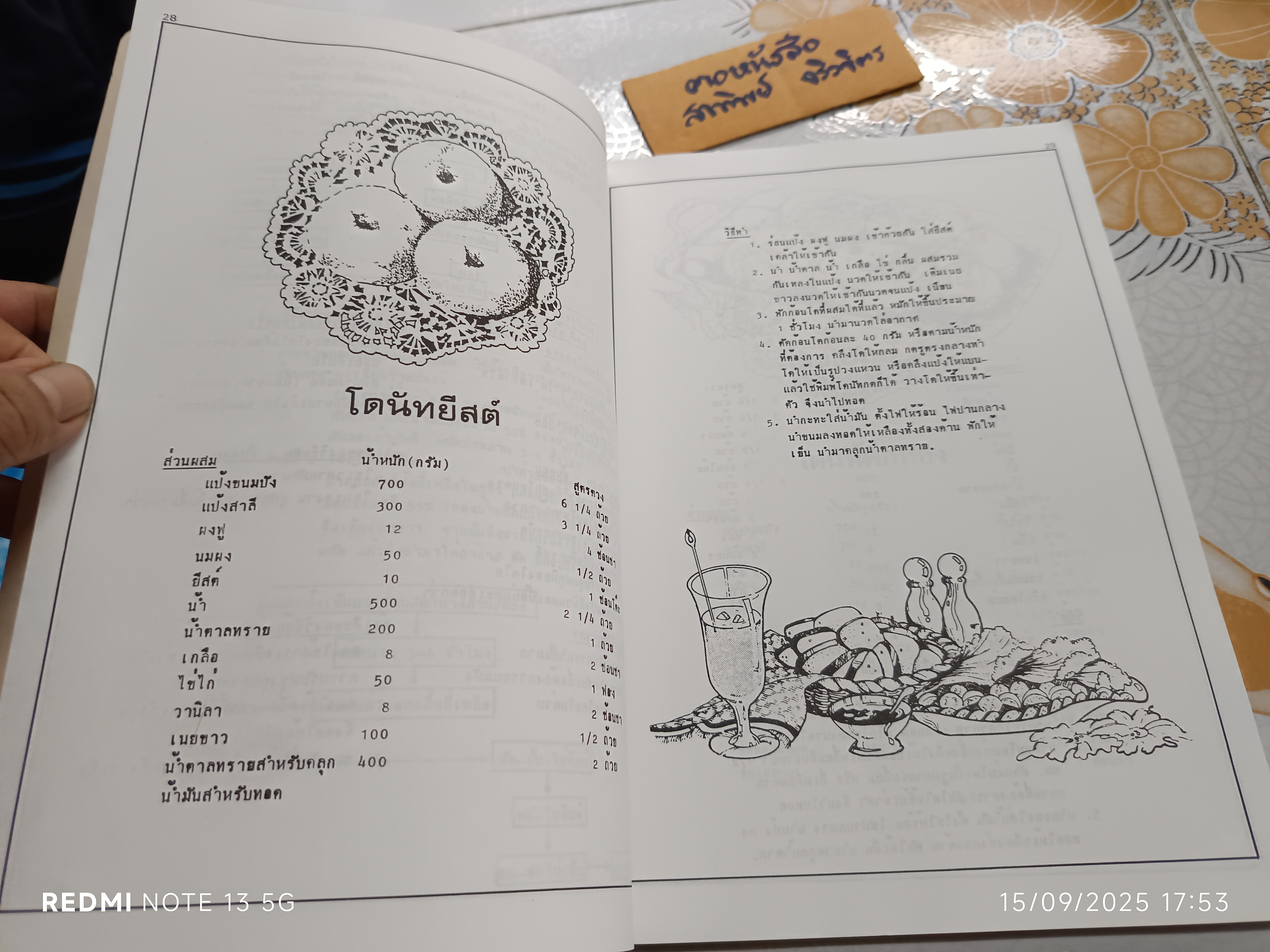 หนังสือขนมอบ โดย ทิพาวรรณ เฟื่องเรือง ,พิมพ์พ.ศ 2525