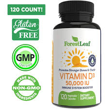 Vitamin D3 ดีสาม 50,000 IU Weekly Supplement 120 Vegetable Capsules (ForestLeaf®) ช่วยเสริมสร้างกระดูก ฟัน และการทำงานของกล้ามเนื้อ