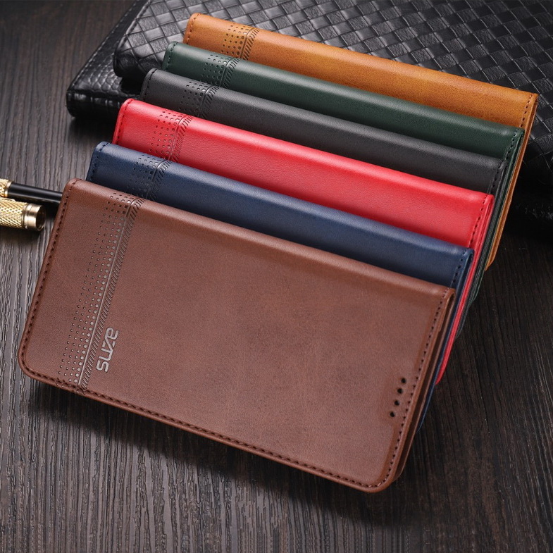 เคส Redmi Note 10 4G #เคสฝาพับ AZNS สไตล์ Retro หนัง PU มีช่องเสียบการ์ด