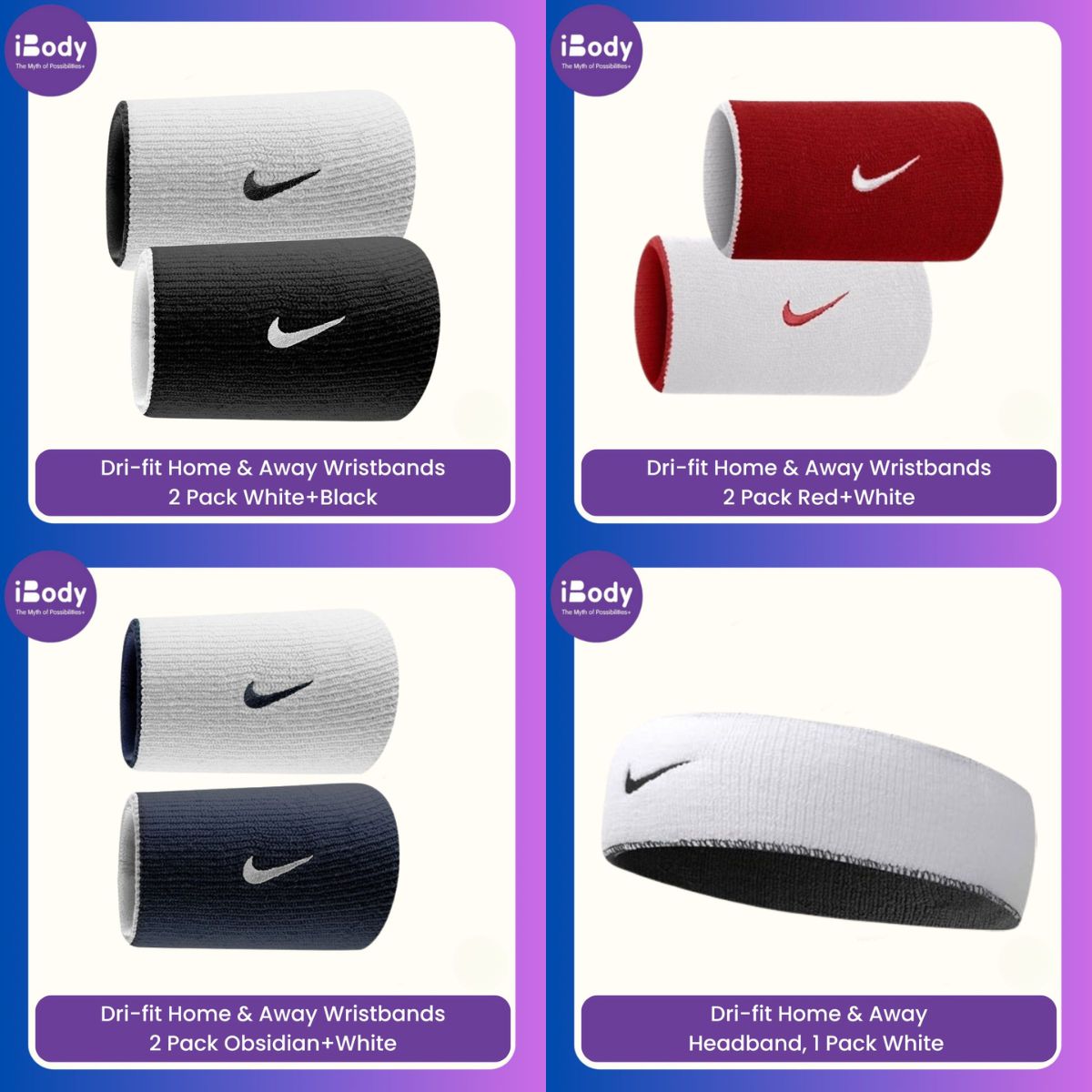 Nike® Dri-fit Home & Away Wristbands, Headband สายรัดข้อมือไนกี้ ผ้าคาดศีรษะไนกี้