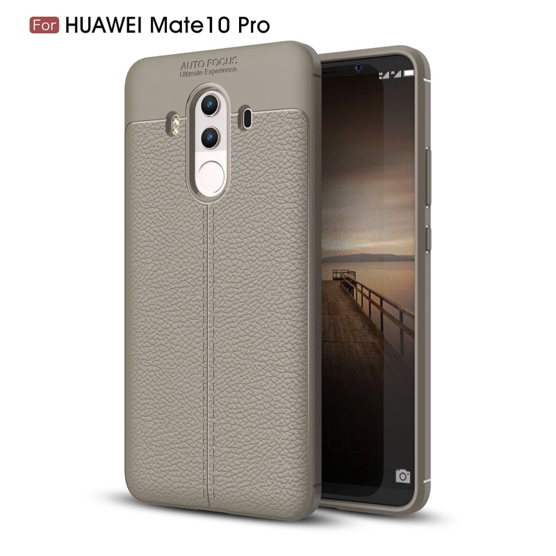 Case Huawei Mate 10 Pro 6นิ้ว #เคสฝาหลังหนังPU ผิวลิ้นจี่ช่วยป้องกันลายนิ้วมือและกันลื่นได้ดีสีสันสวยงาม
