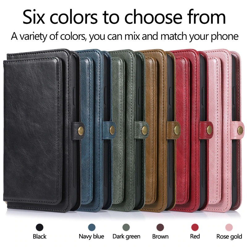 เคส Samsung Galaxy Note 10+ #เคสหนังฝาพับสไตล์กระเป๋าสตางค์ PU Wallet Split Leather 2 in 1 Card Slot + Money slot + Magnetic Separable Shell