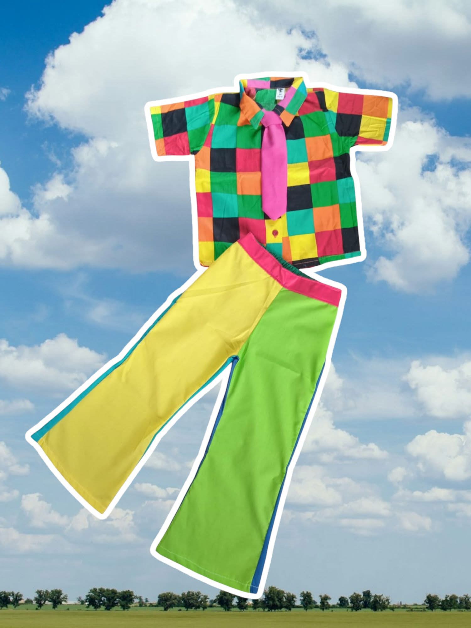 ชุดเด็ก แหยมลายตารางพร้อมเนคไท