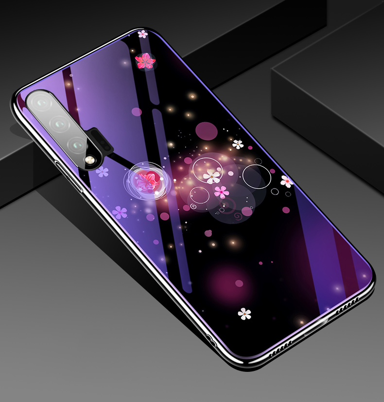 เคส Huawei nova 6 #เคสฝาหลังไฮบริดขอบเงา Electroplated TPU Soft Frame + Blue-ray Tempered Glass + PC