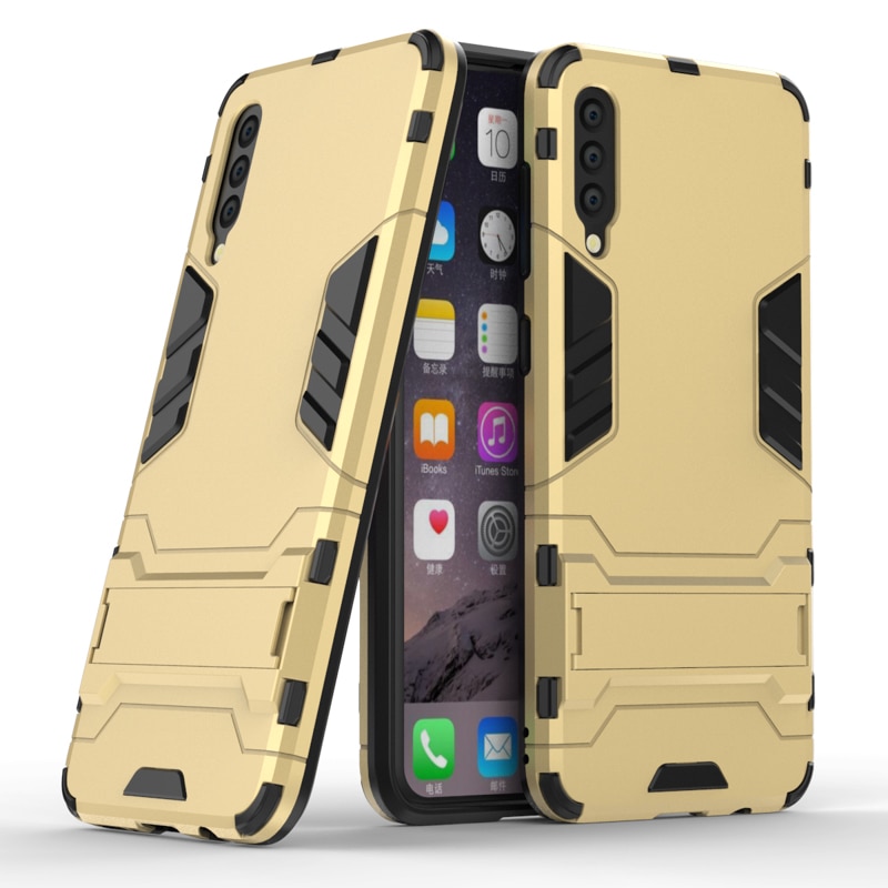 Case Samsung Galaxy A70 #เคสฝาหลังพลาสติก ไฮบริด TPU + Kickstand