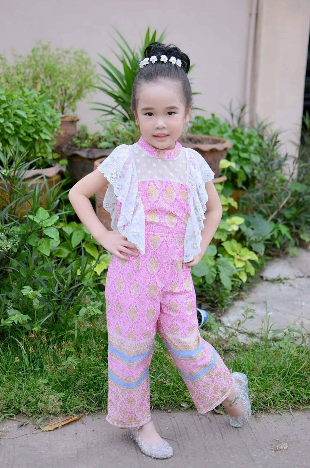 ชุดจั๊มผ้าไทย เด็กหญิง