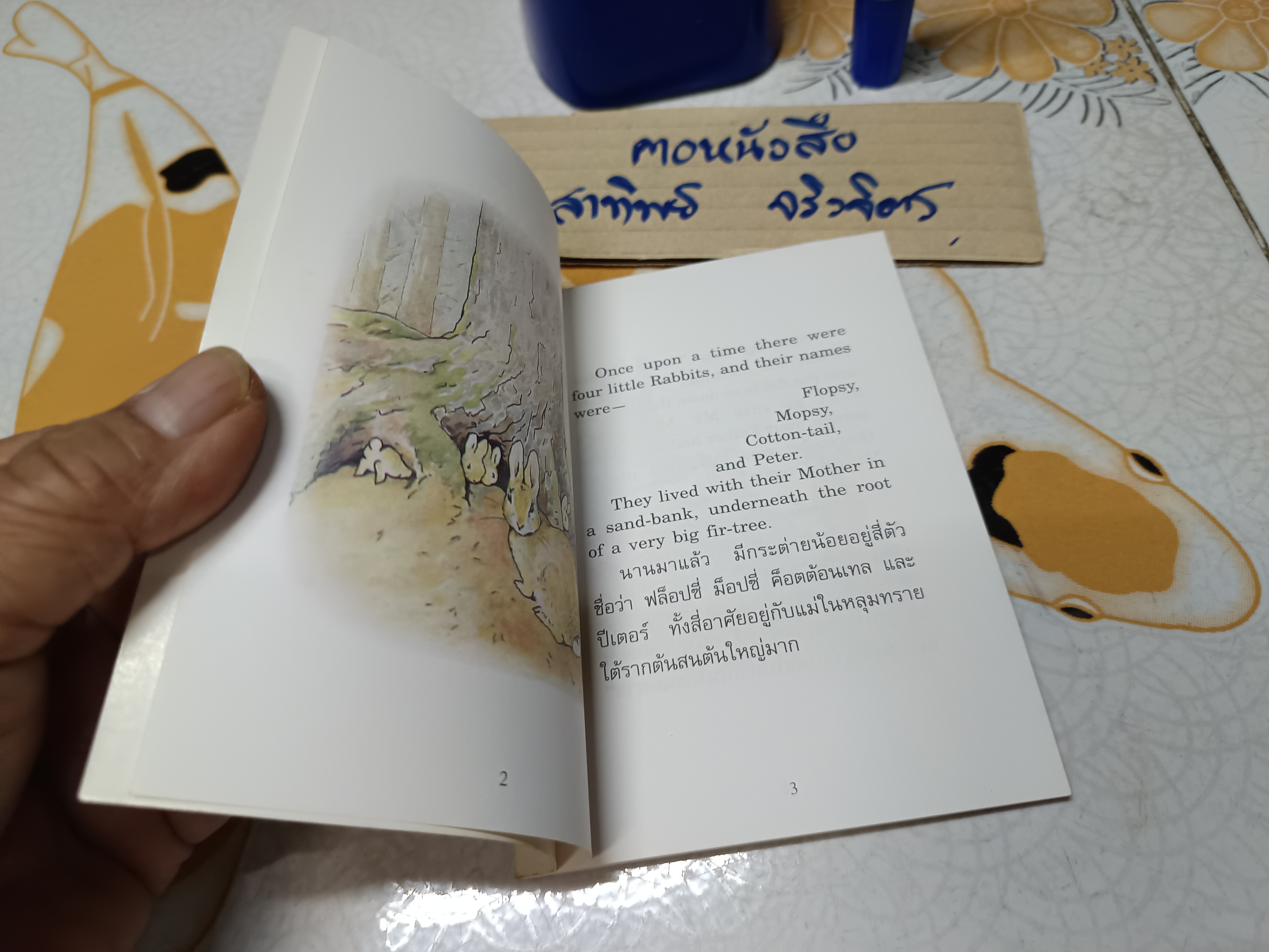 กระต่ายน้อยปีเตอร์ THE TALE OF PETER RABBIT เล่มเล็ก อภินันทนาการจากการบินไทย **สินค้าหมด"*