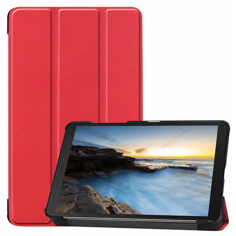 Case Samsung Galaxy Tab A 8.0 (2019) SM-T290 SM-T295 SM-T297 #เคสฝาพับหนัง PU แบบ 3 พับ Tri-fold Stand Leather Case