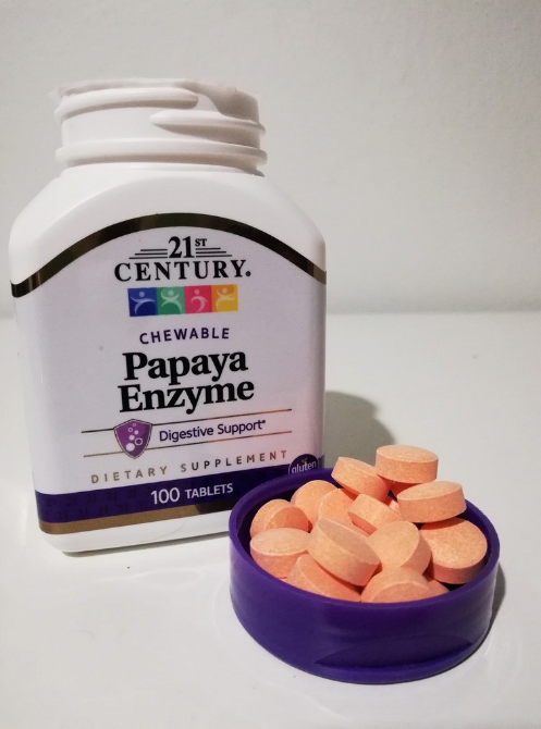 21st Century® Papaya Enzyme 100 ChewableTablets เอนไซม์จากมะละกอ & สับปะรด