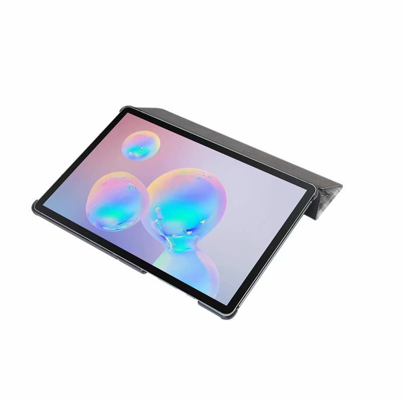 เคส Samsung Galaxy Tab S7 11นิ้ว T870 T875#เคสฝาพับปกสามพับลายเนื้อหินอ่อน Marble Texture Tri-fold PU Leather + PC Stand Tablet Shell