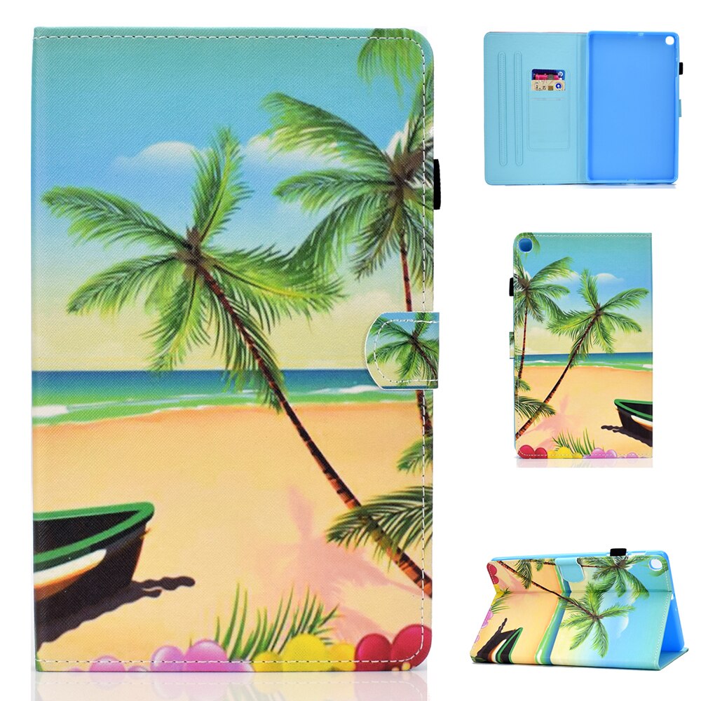 Case Samsung Galaxy Tab S6 Lite 10.4 SM-P610 P615 P617 #เคสฝาพับหนัง PU พิมพ์ลาย Pattern Printing Stand Leather