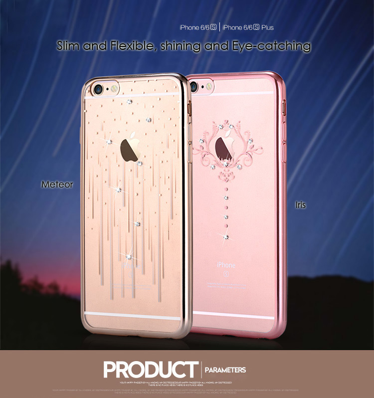 เคส iPhone 6s Plus 6 Plus #เคสฝาหลังนิ่ม DEVIA Swarovski Diamond Electroplated TPU Shell for - Iris Pattern