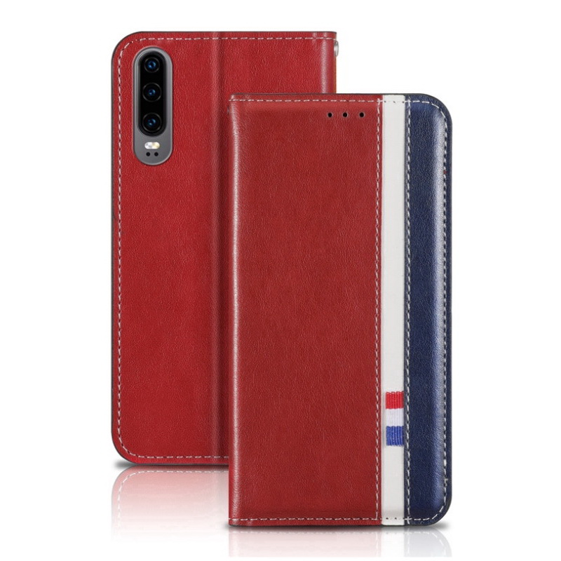 Case Huawei P20 Pro #เคสฝาพับหนัง PU ออกแบบสีทูโทนพร้อมที่เก็บการ์ด PU Leather Tablet Stand Case with Card Storage