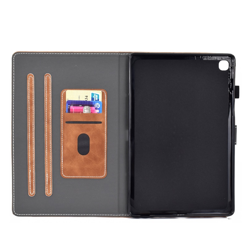 Case Samsung Galaxy Tab S6 Lite 10.4 SM-P610 P615 P617 #เคสฝาพับหนัง PU พิมพ์ลายช้างมีช่องใส่บัตร Business Style Leather Case with Card Storage