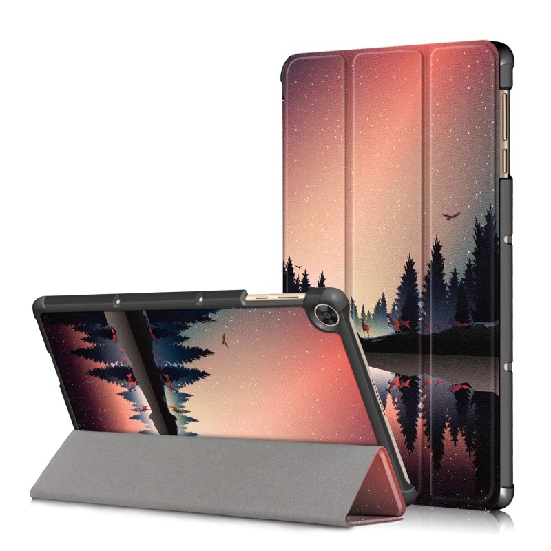 Case Huawei MatePad T10s 10.1 inch #เคสแบบฝาพับหนัง PU พิมพ์ลาย Patterned Tri-fold Stand Leather Case