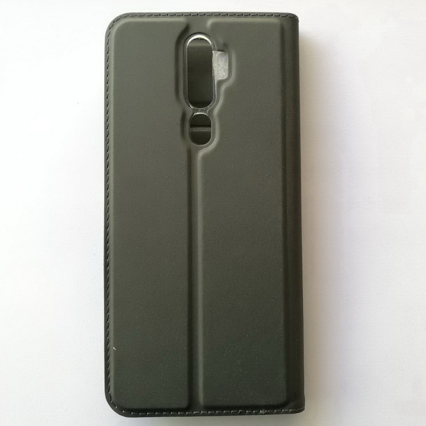 Case OPPO A9 (2020)/A5 (2020) #เคสฝาพับหนัง PU Magnetic Adsorption Stand Leather Card Holder - พร้อมส่ง สีเทา