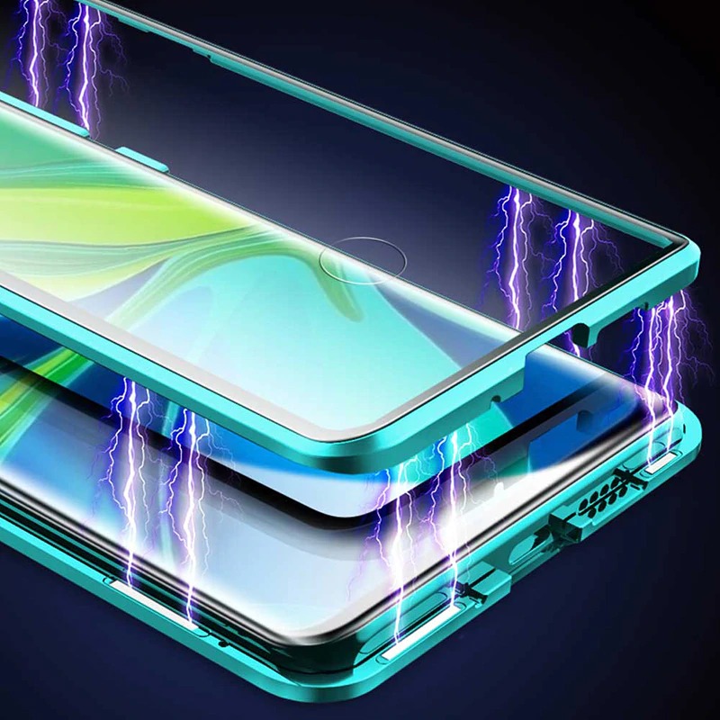 เคส Xiaomi Mi Note 10 Lite #เคสฝาครอบกระจกขอบโลหะดูดซับแม่เหล็ก Fully Protection Magnetic Adsorption Glass Metal Phone Protective